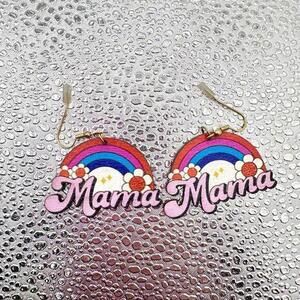 Mama rainbow earrings